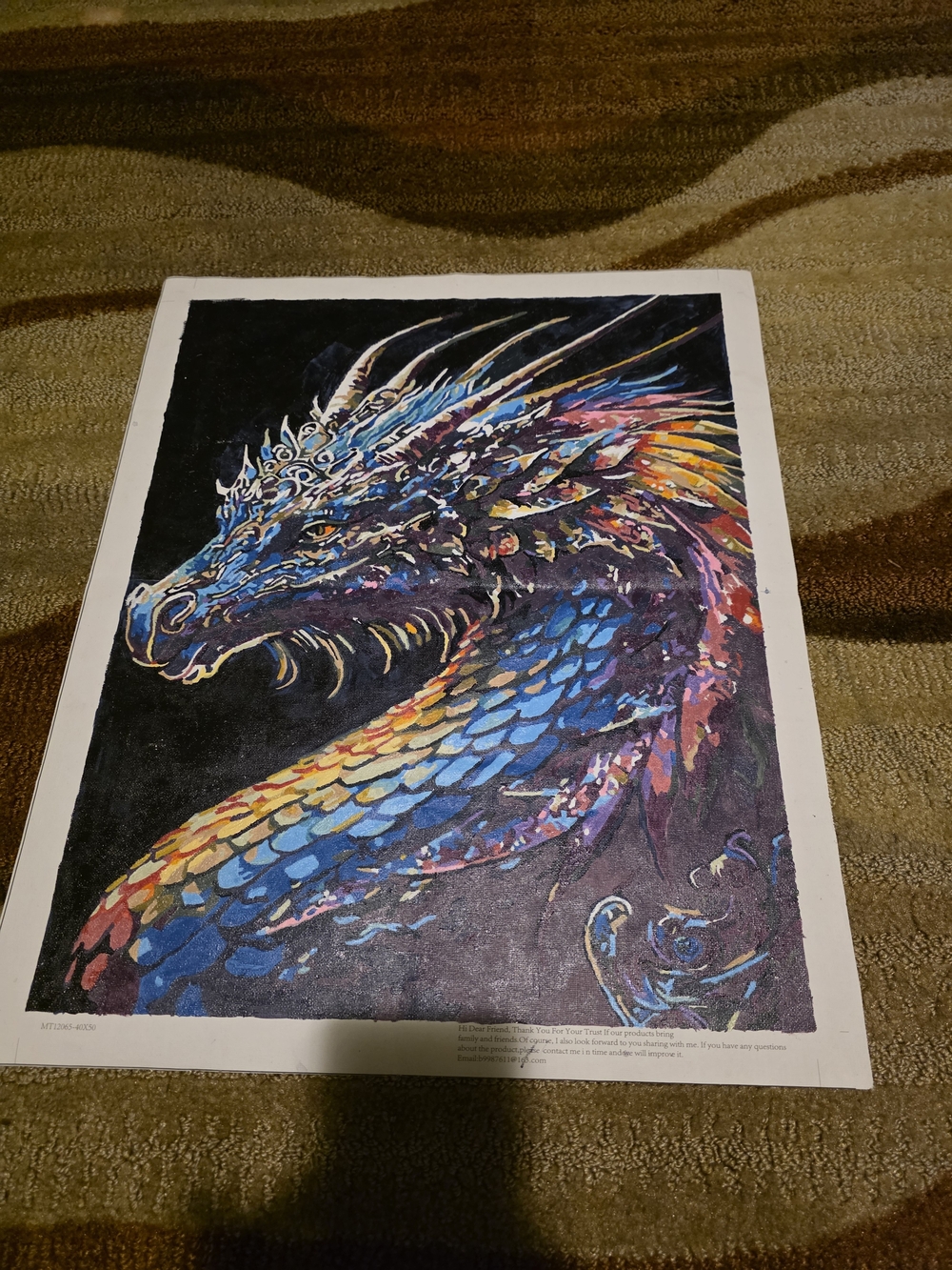 Colorful Dragon Art Print - Multicolor Fantasy Wall Art